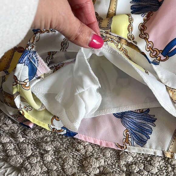 Blue Blush Women's Chain Romper Wrap Skort Front Backless Large Pink Size Large - Picture 4 of 9